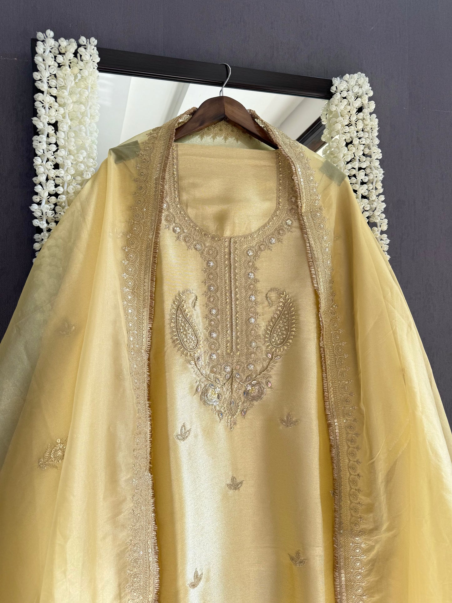 Luxurious Tissue silk aari work suit