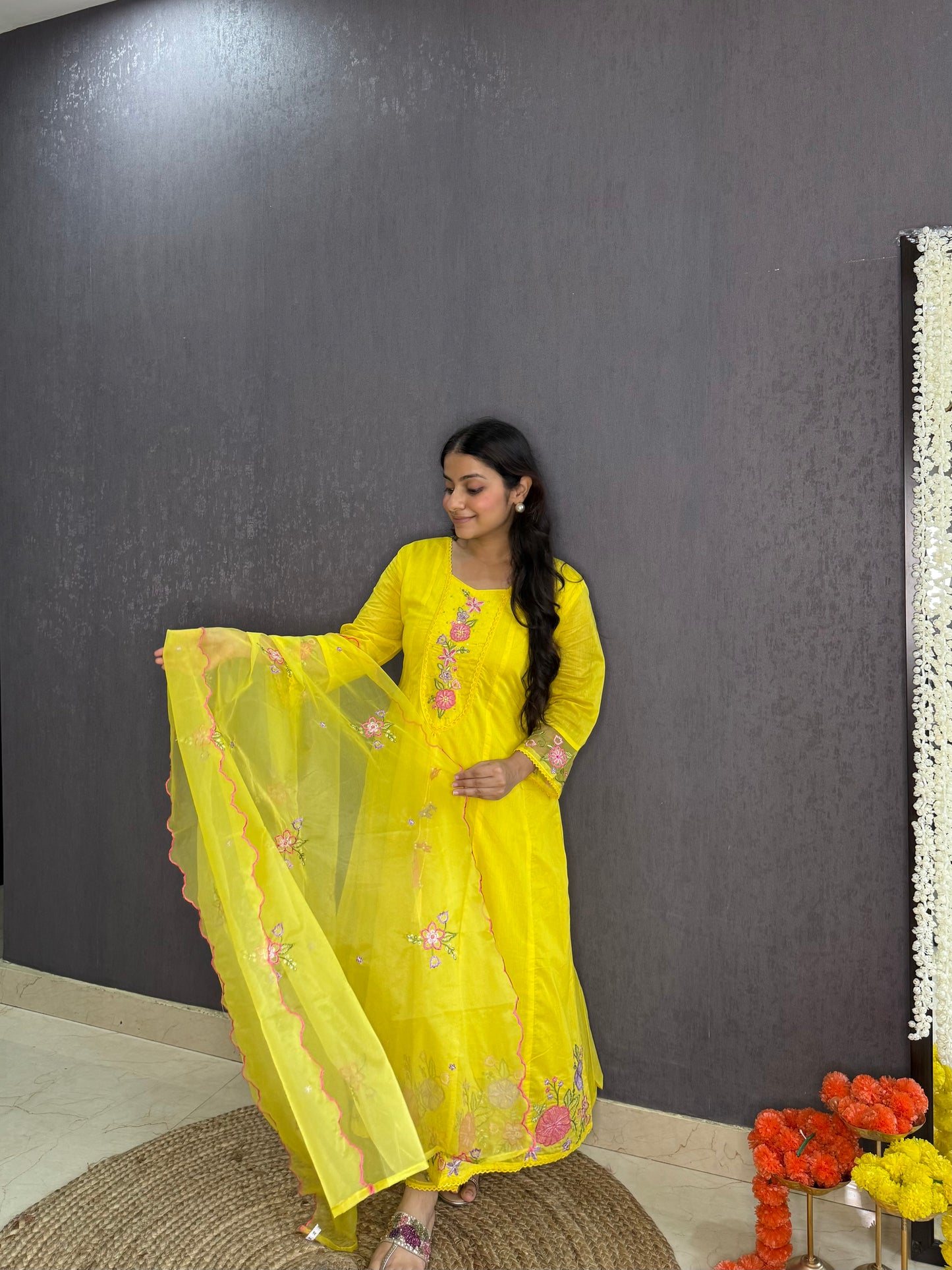 Kalidaar floral Anarkali set
