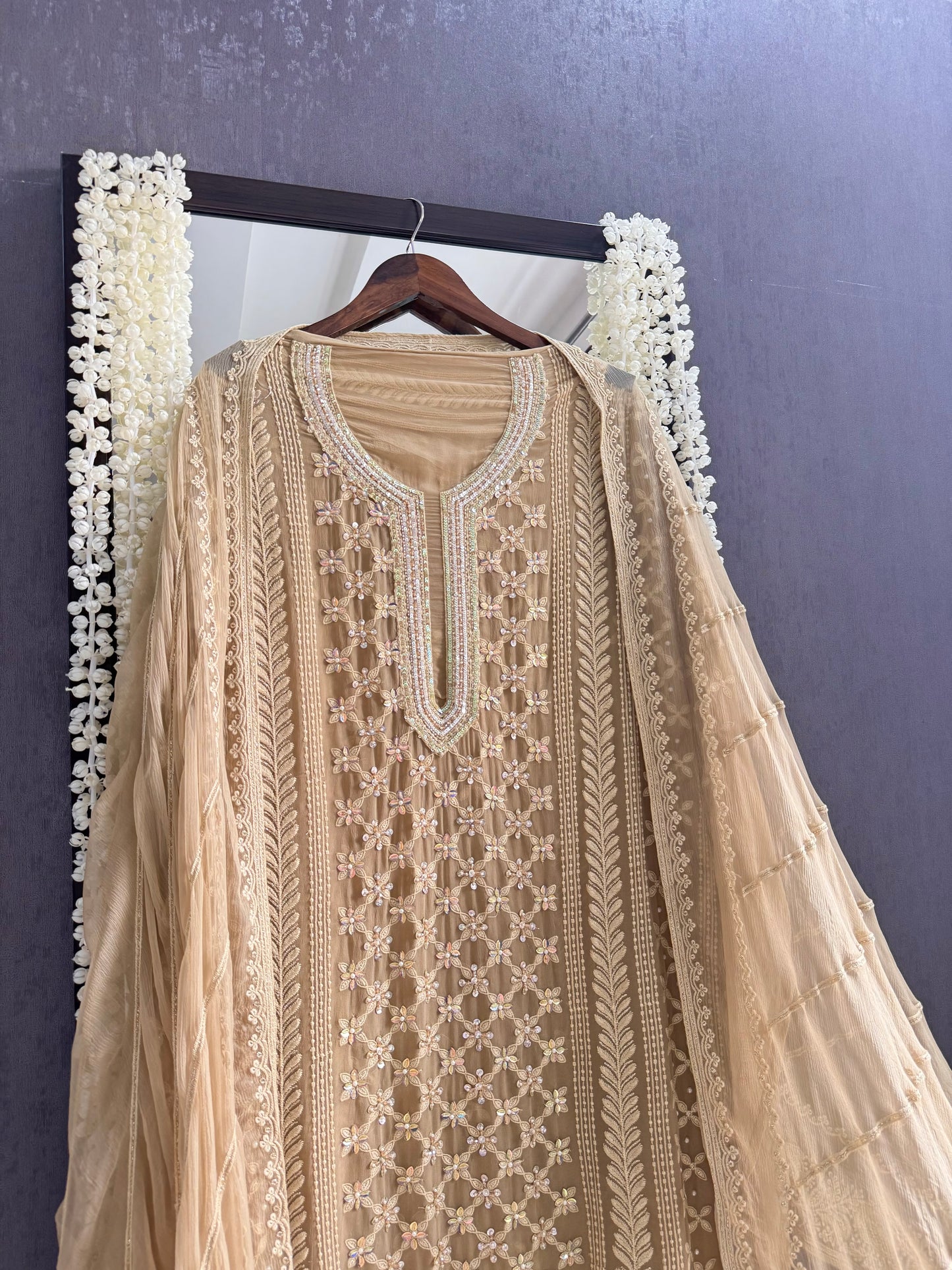 Lucknowi crystal handwork suit