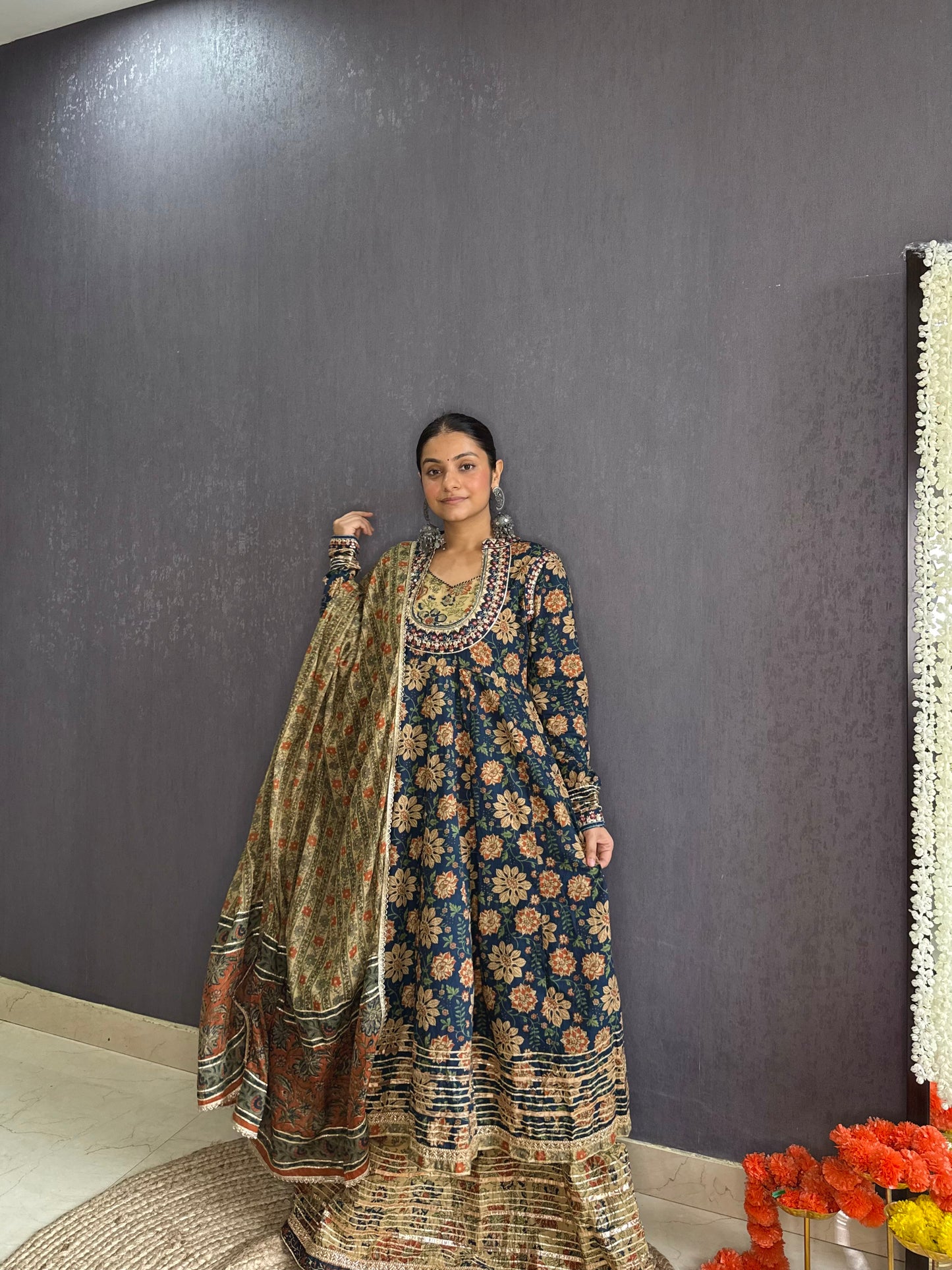 Pure cotton gota double Anarkali