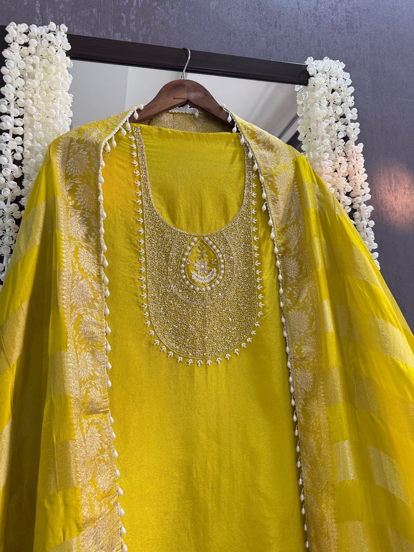 Tissue silk benarsi handwork suit