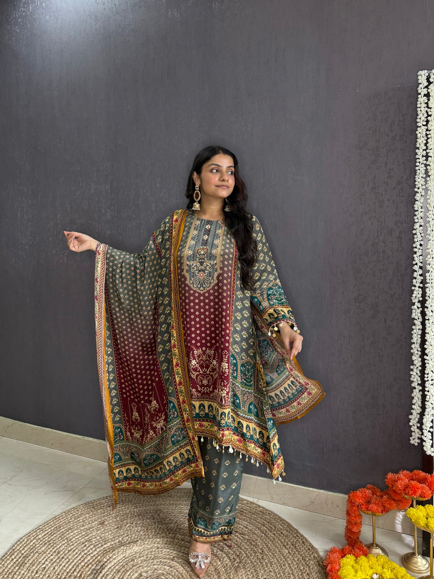 Digitally printed high low Suit