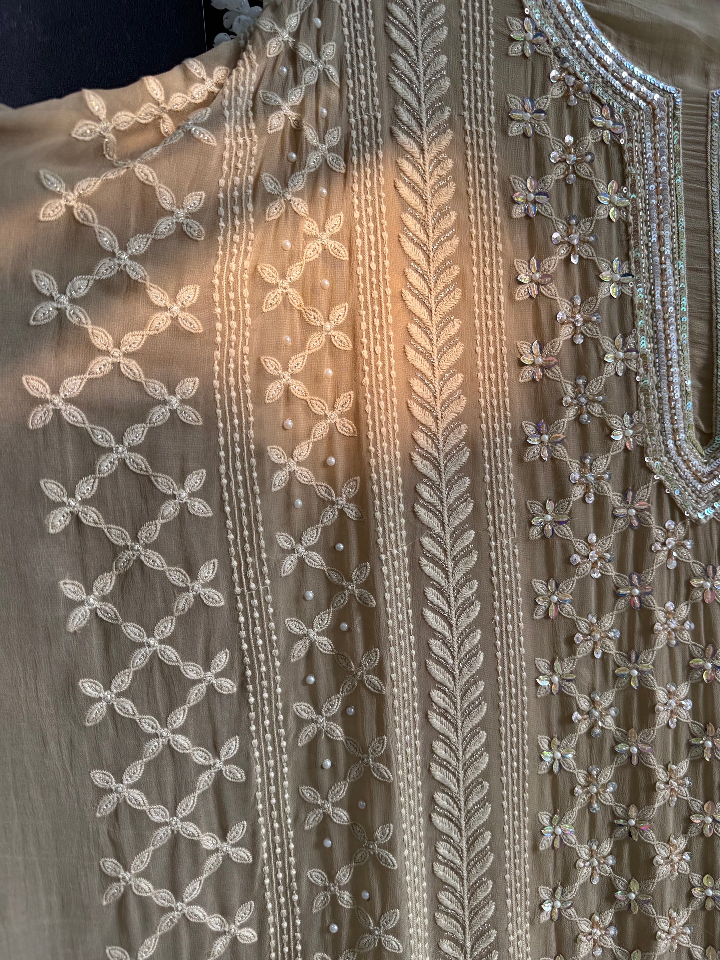 Lucknowi crystal handwork suit