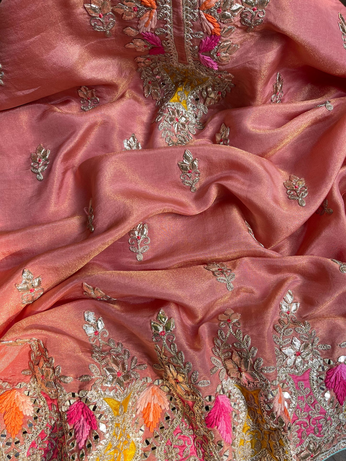 Luxurious Gotapatti Tissue silk suit