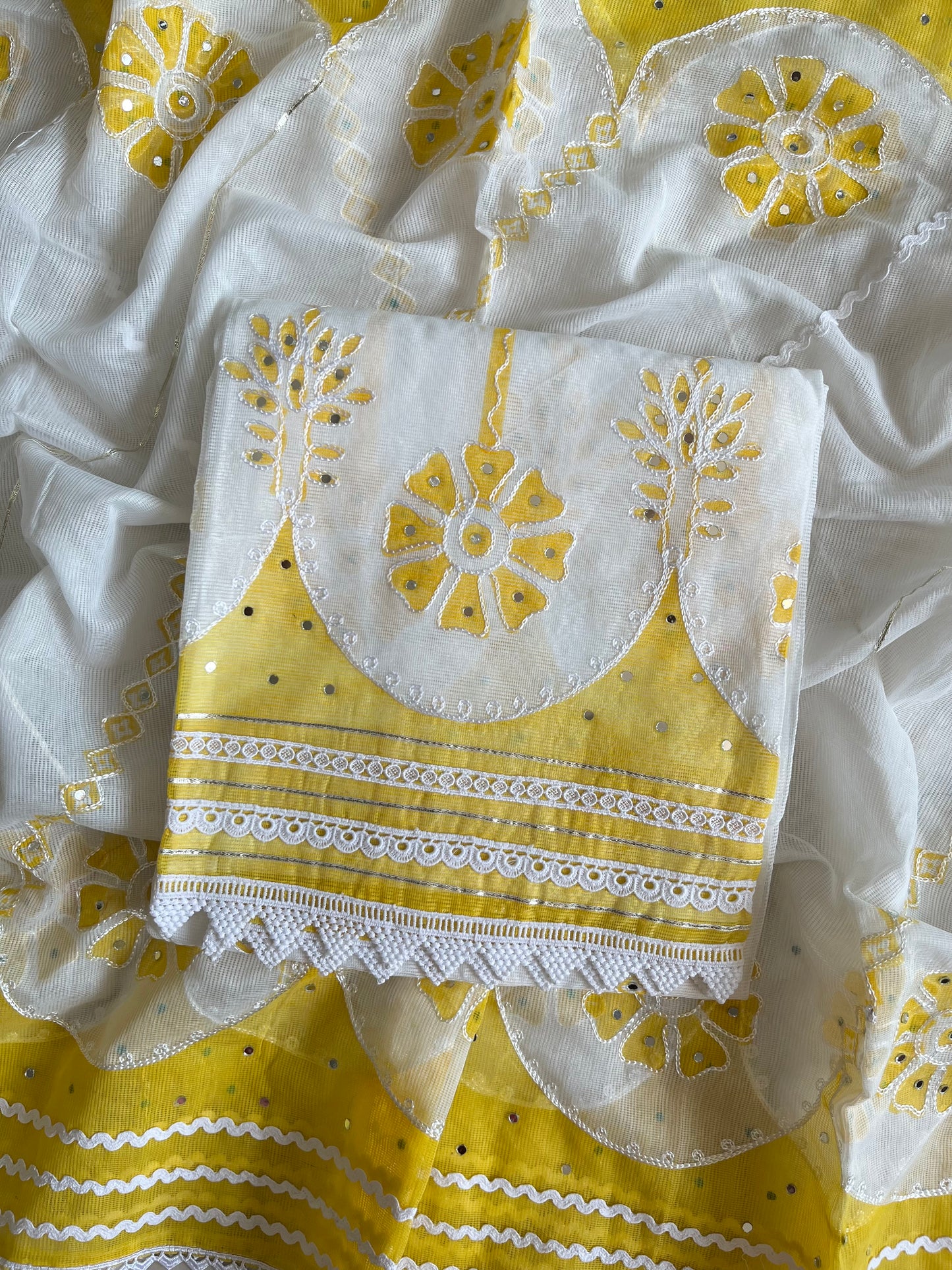 Kota doria aari work handpainted suits