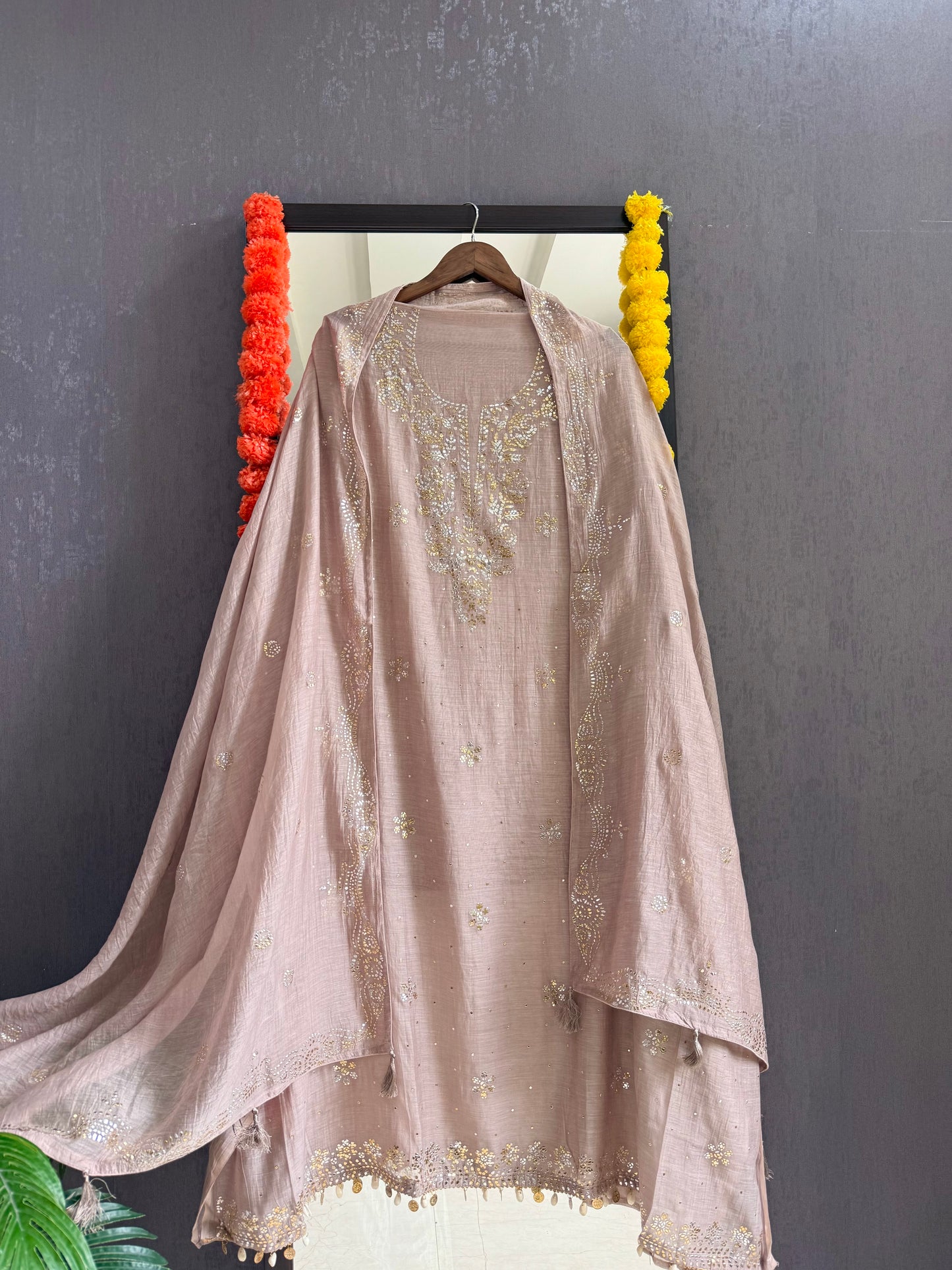 Luxurious Mul chanderi mukaish suit