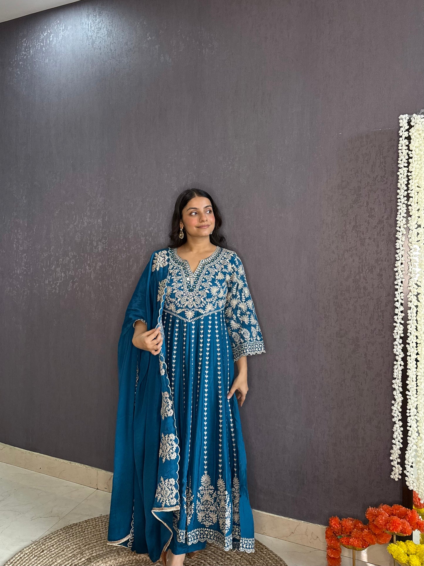 Kalidaar aari work Anarkali set