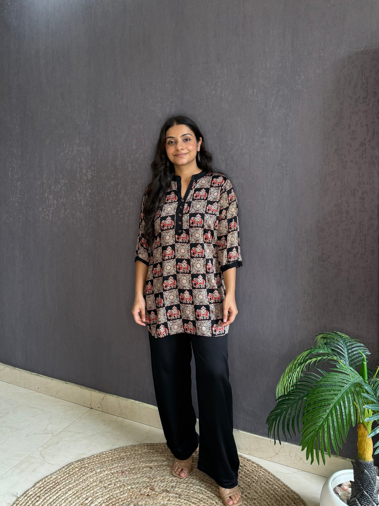 Modal cotton Ajrakh Coord set