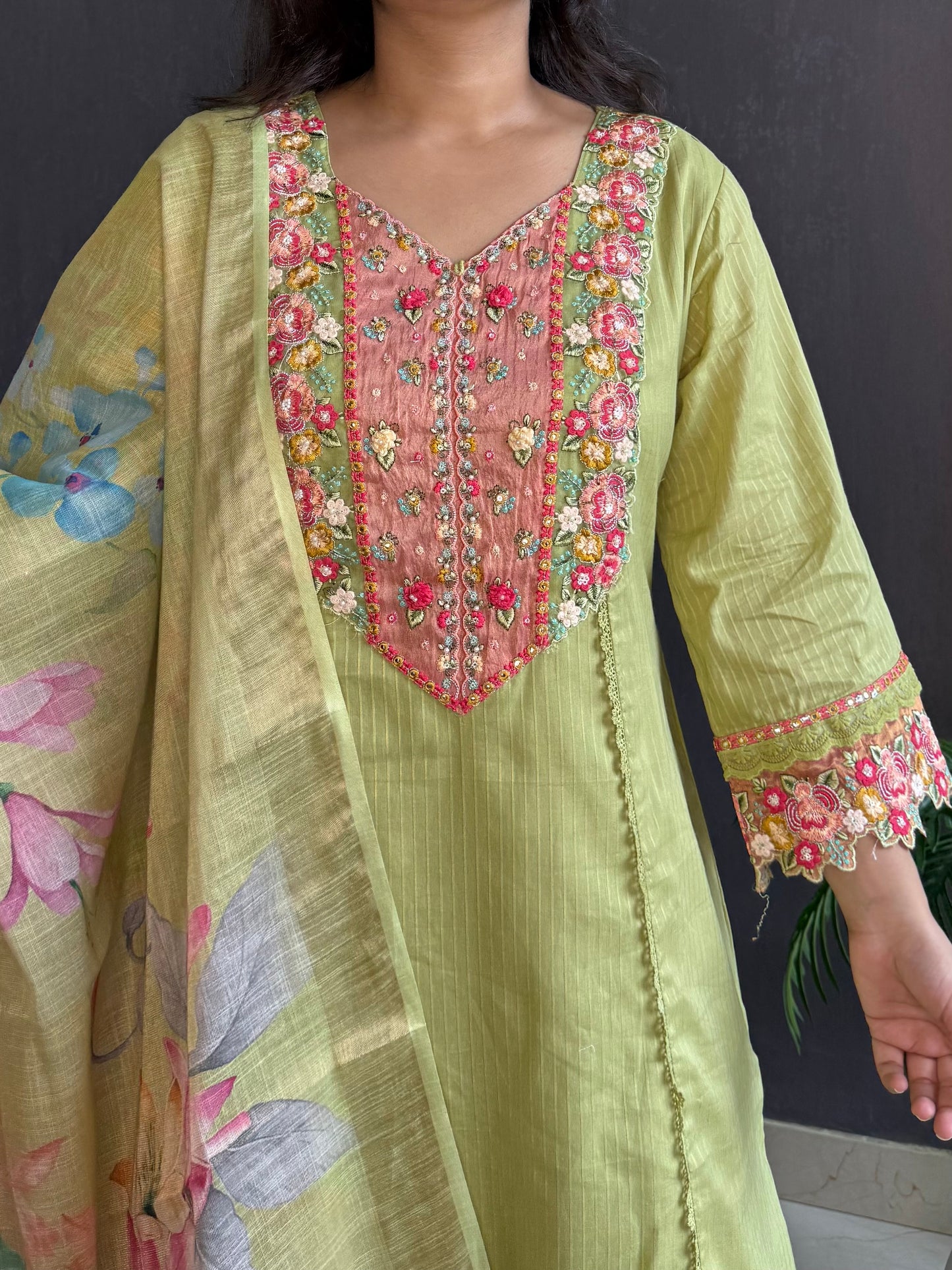 Aline cotton Handwork suit