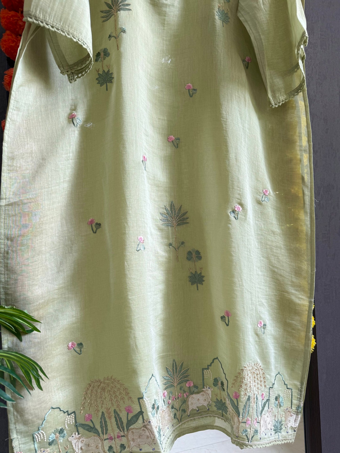 Luxurious Mul chanderi pichwai suit
