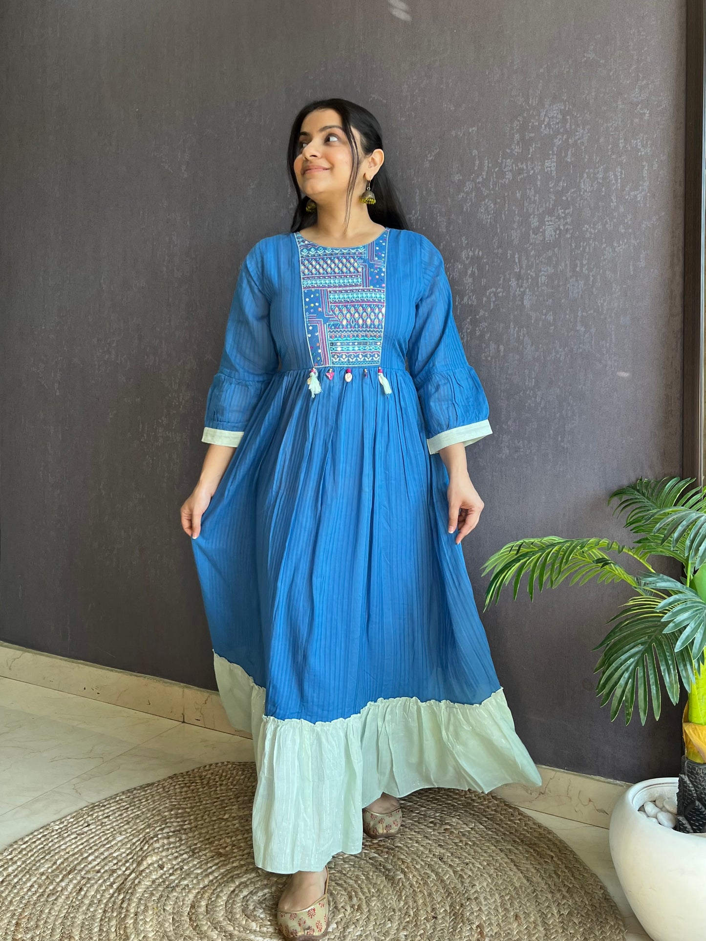 Mulmul Anarkali dress