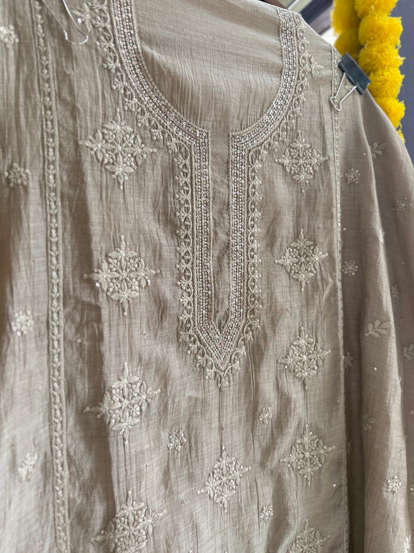 Luxurious Mul chanderi lucknowi handwork suit