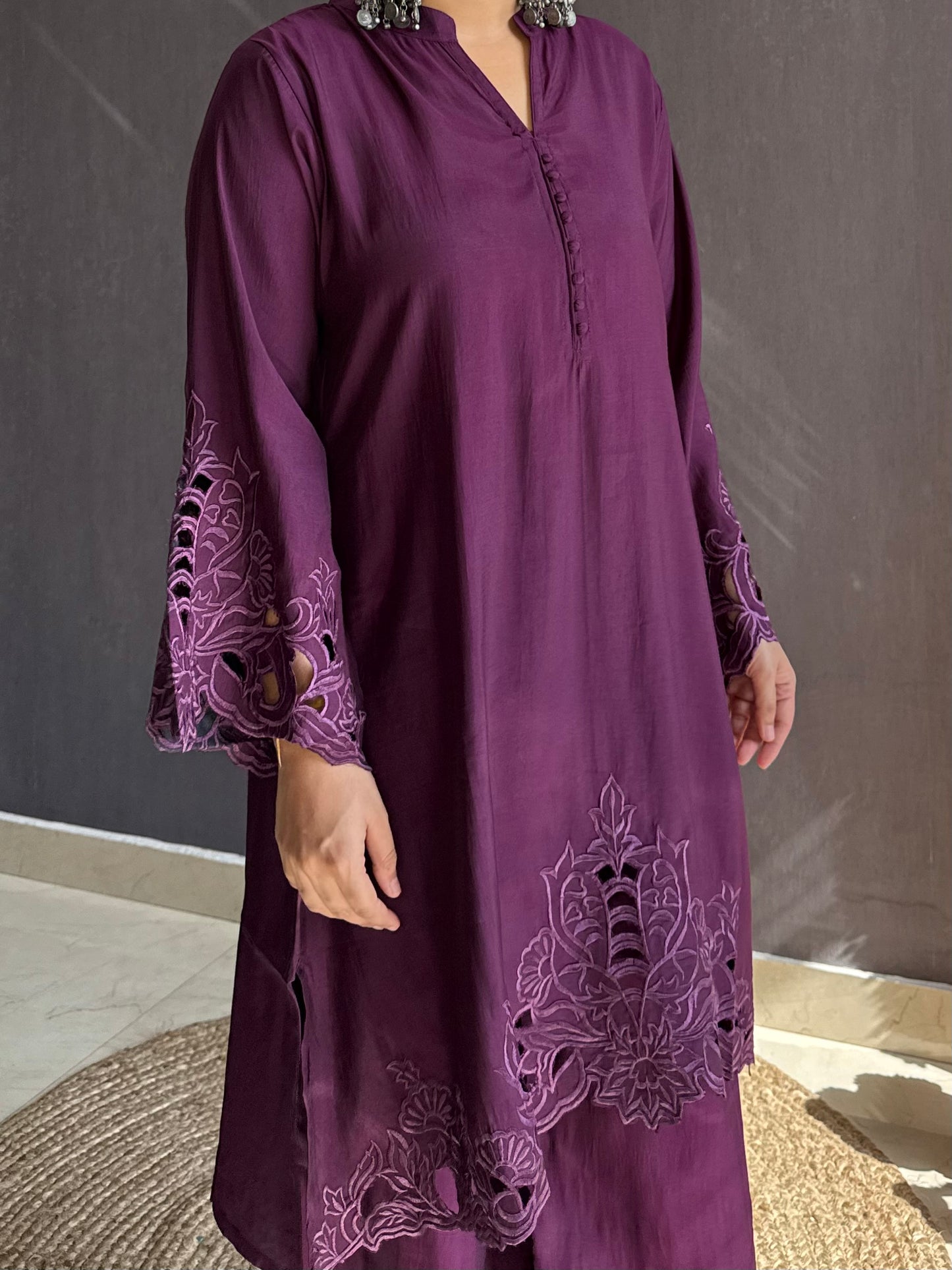 Premium cutwork Coord set