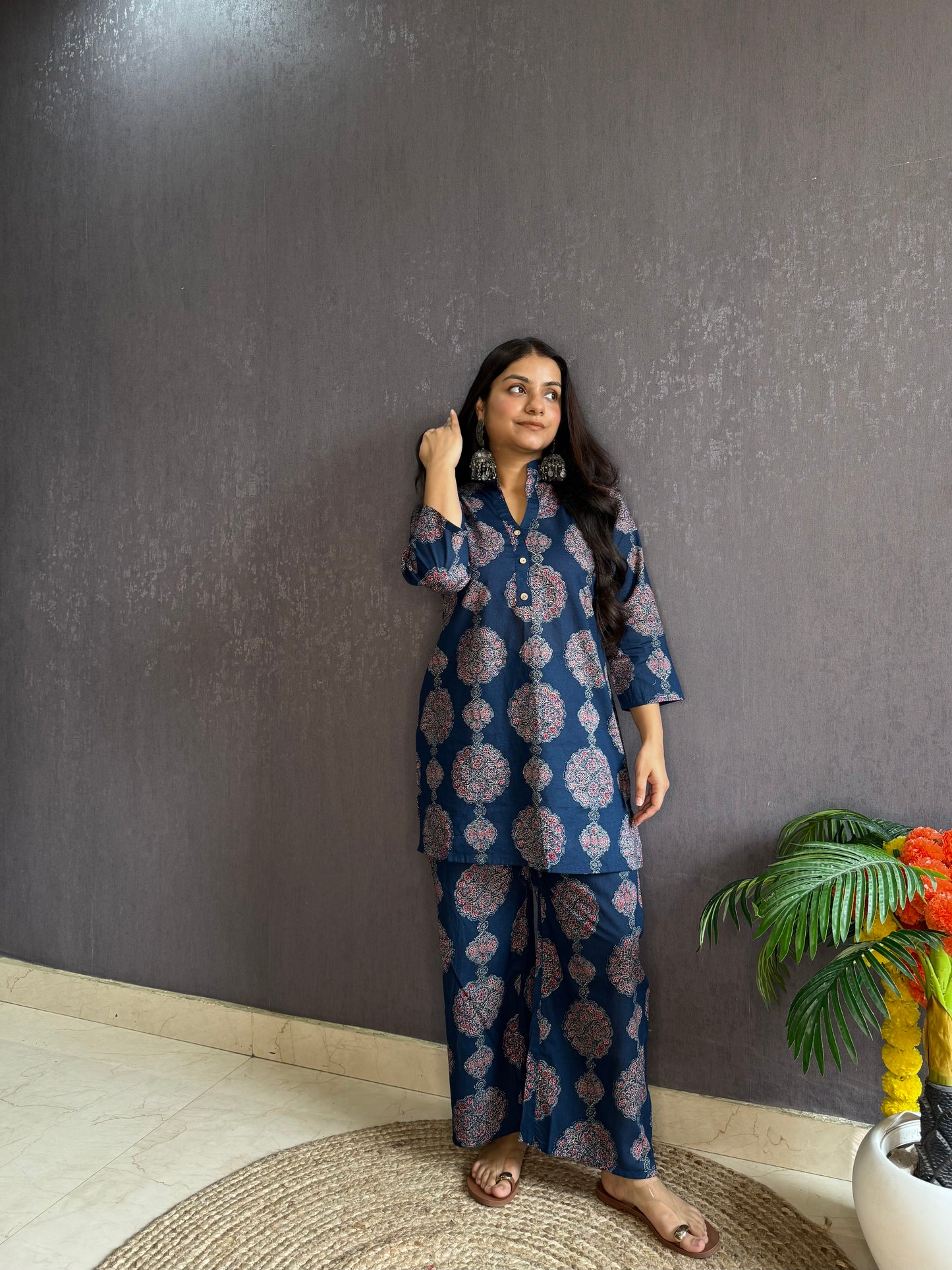 Pure cotton Ajrakh Coord set