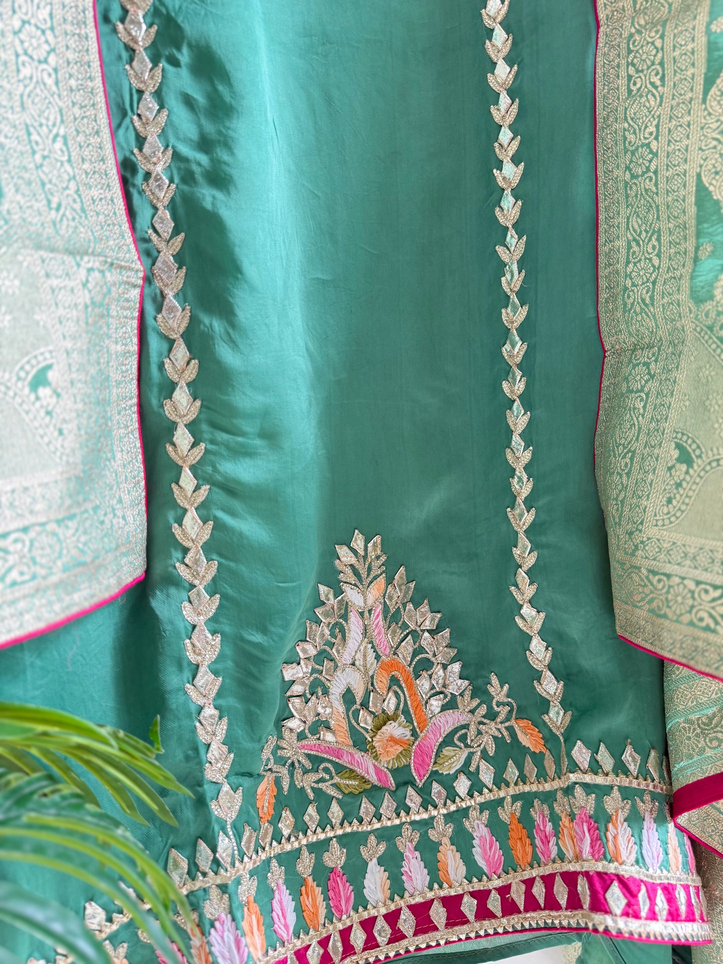 Luxurious Gotapatti satin silk suit