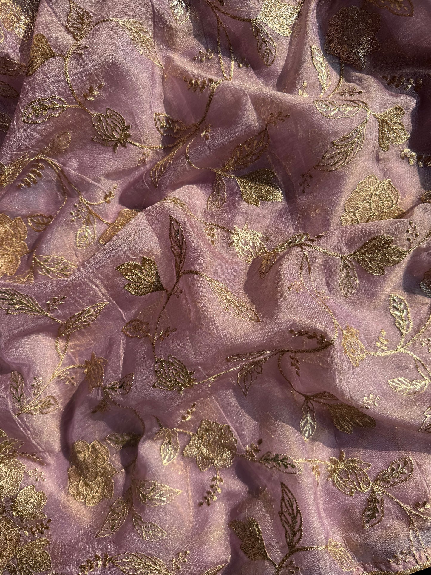Luxurious crush tissue zardozi embroidered suit