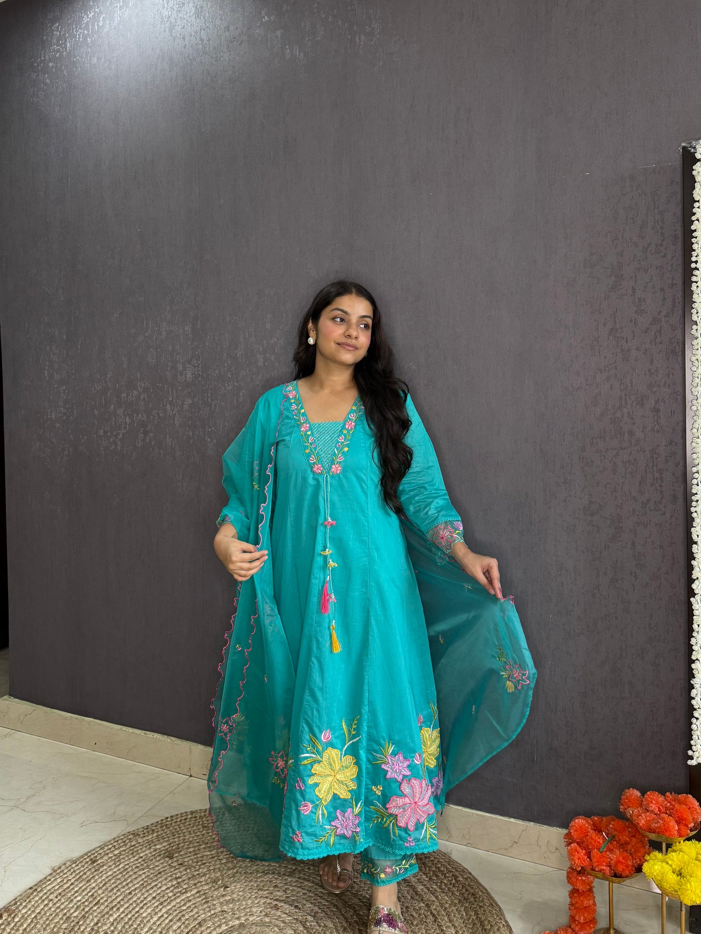 Kalidaar floral Anarkali set