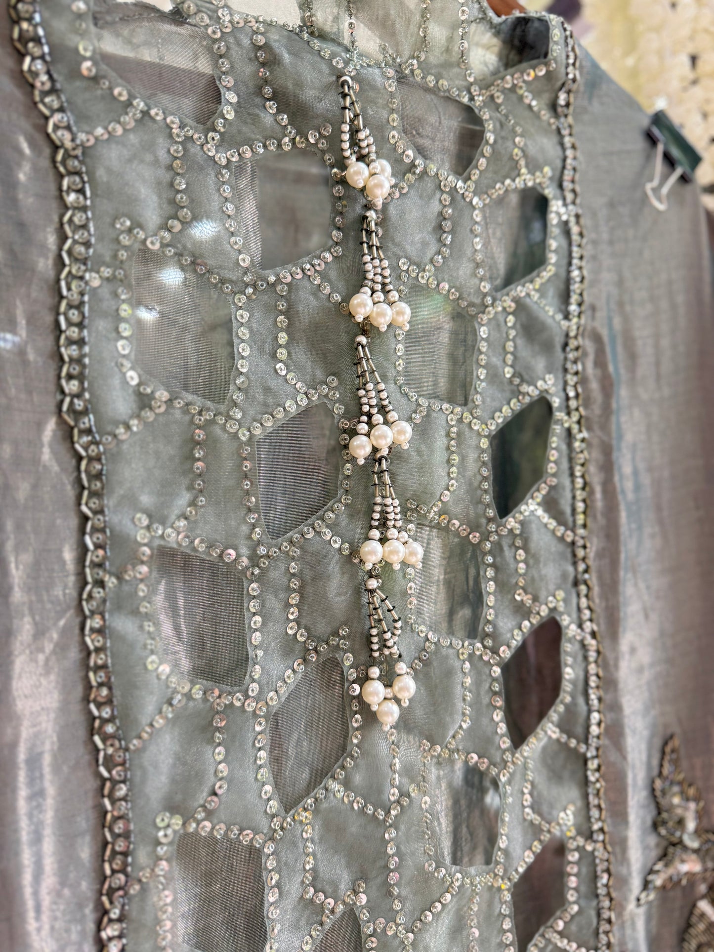 Luxurious cutwork Tissue silk suit