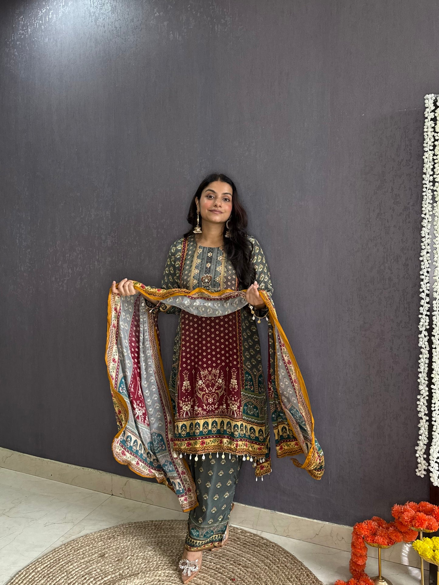 Digitally printed high low Suit
