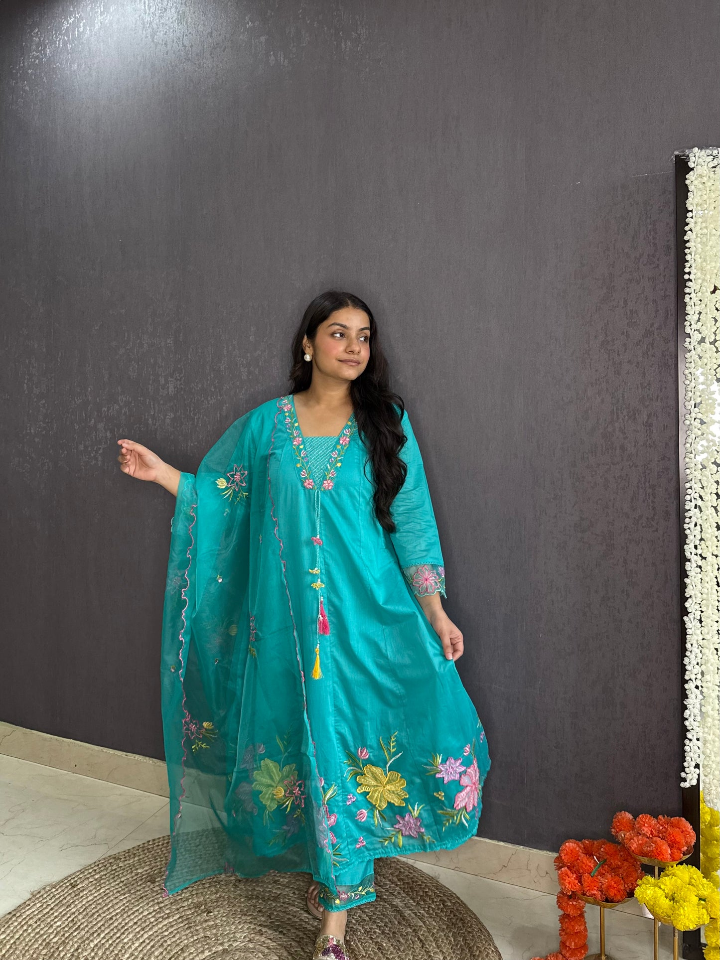 Kalidaar floral Anarkali set
