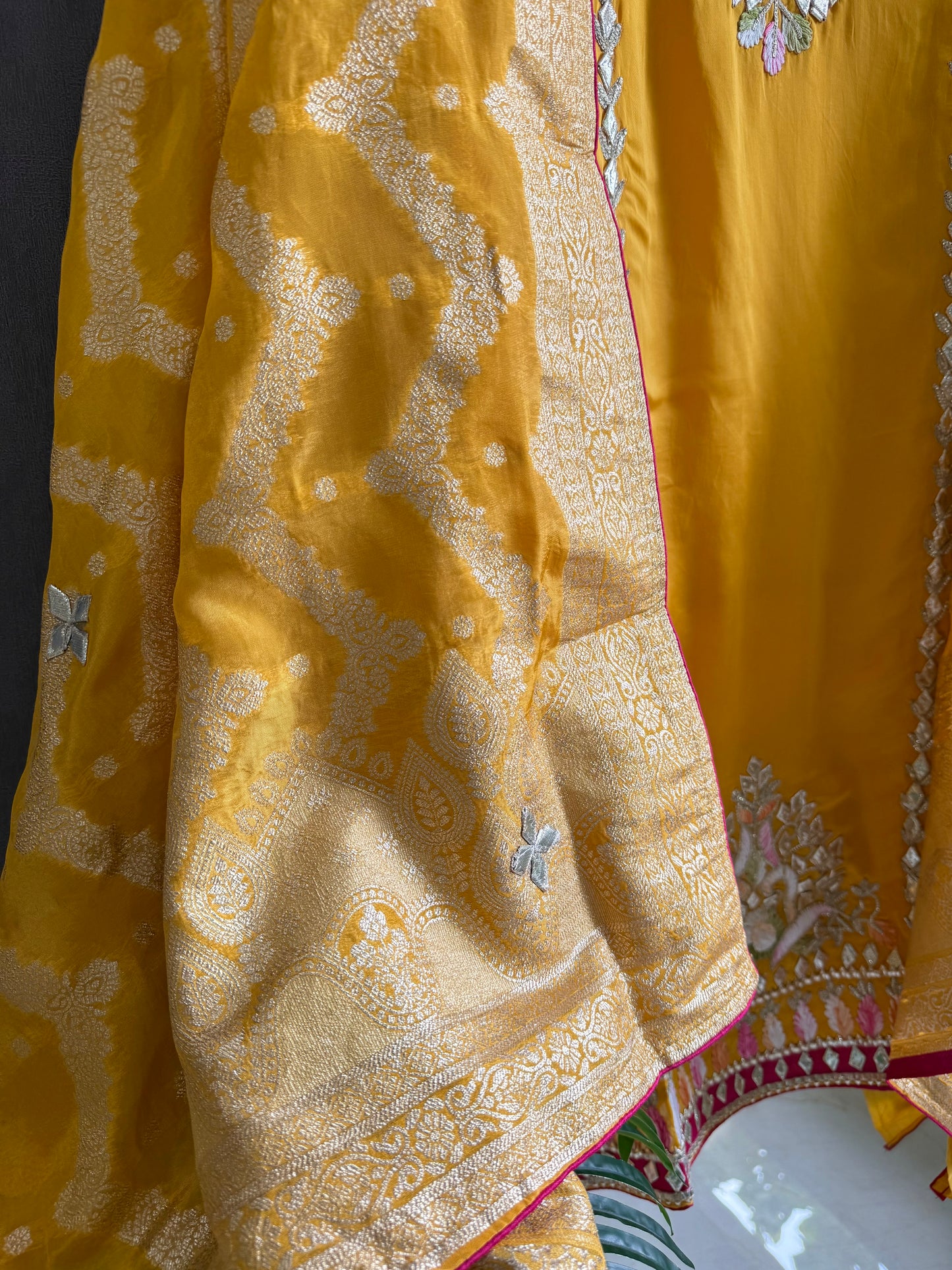 Luxurious Gotapatti satin silk suit