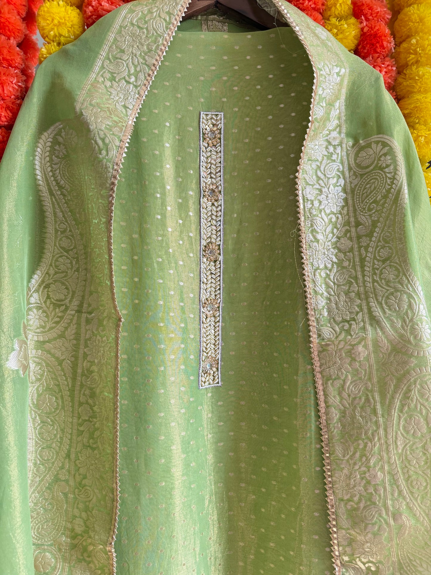 Luxurious handwork Tissue Benarsi silk suit