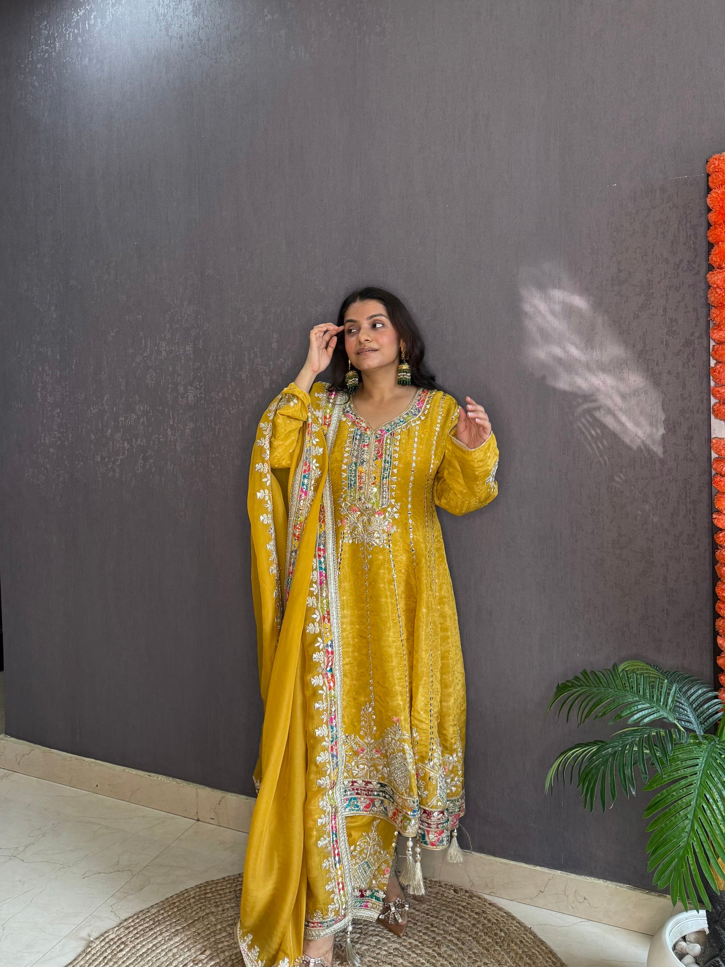 Luxurious gotapatti anarkali set