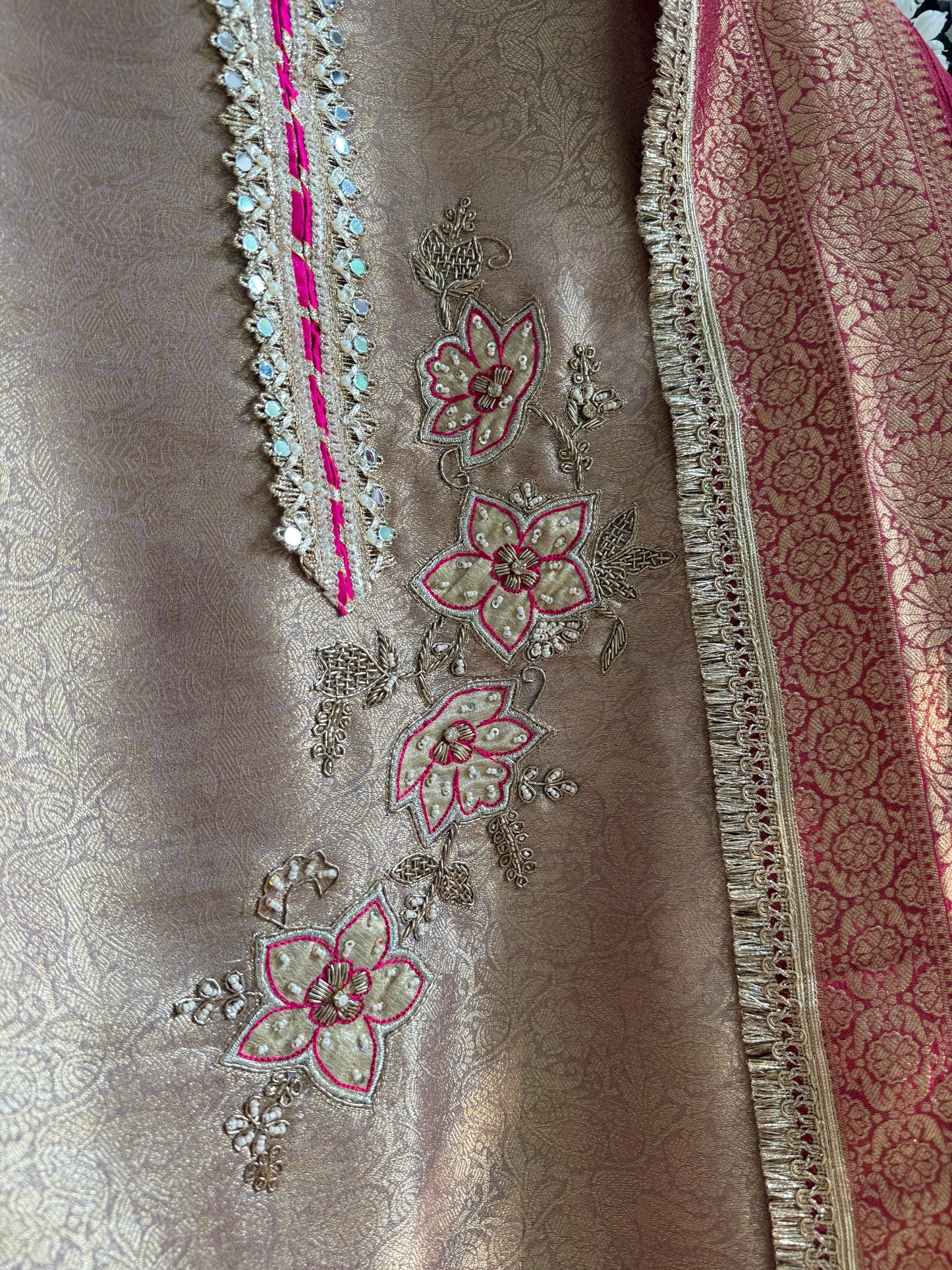 Luxurious brocade zardozi suit