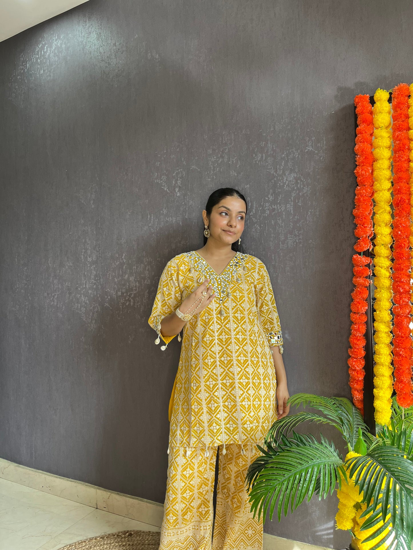 Lucknowi mirrorwork festive Coord set