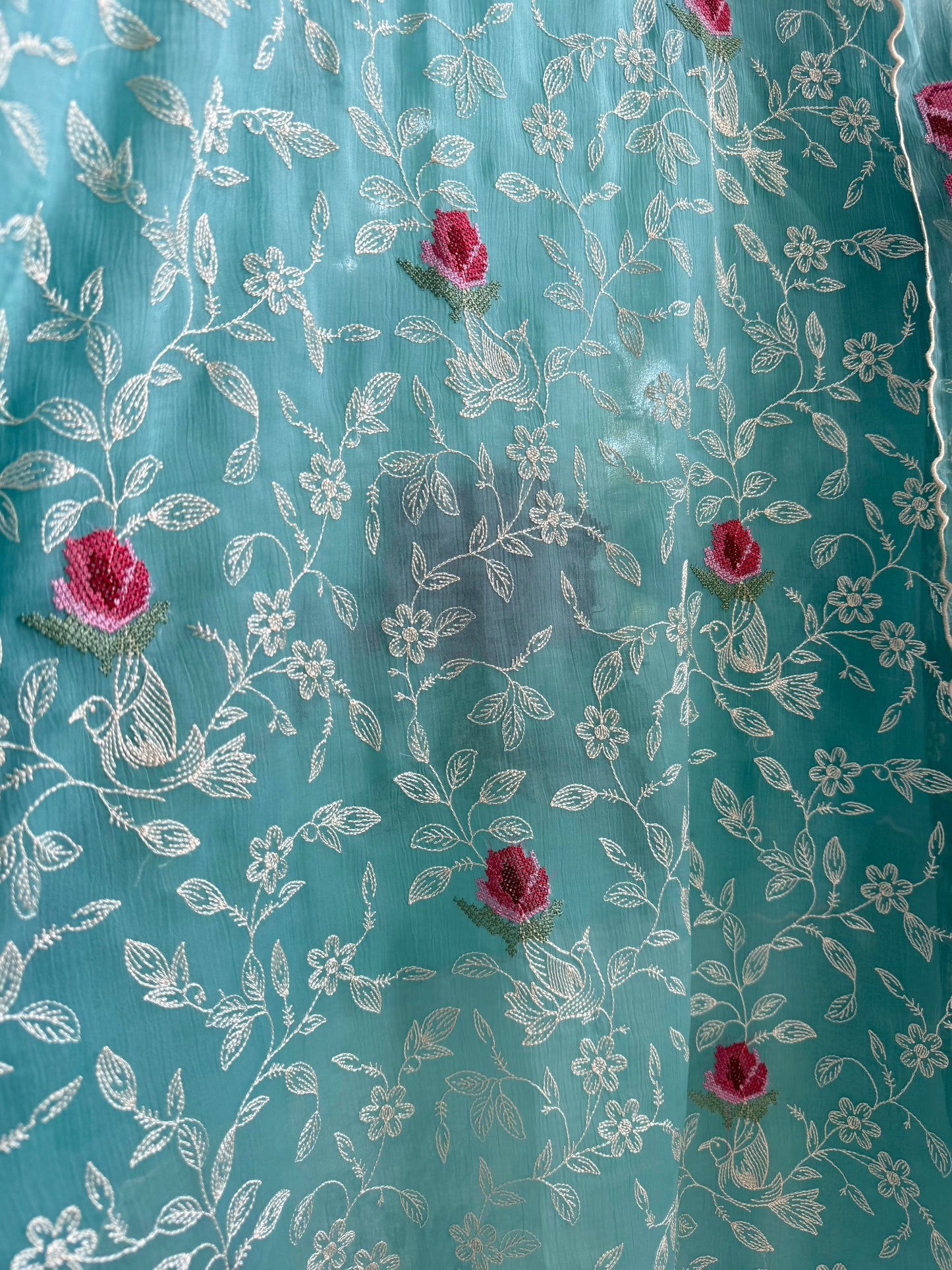 Cross stitch roses birds suit