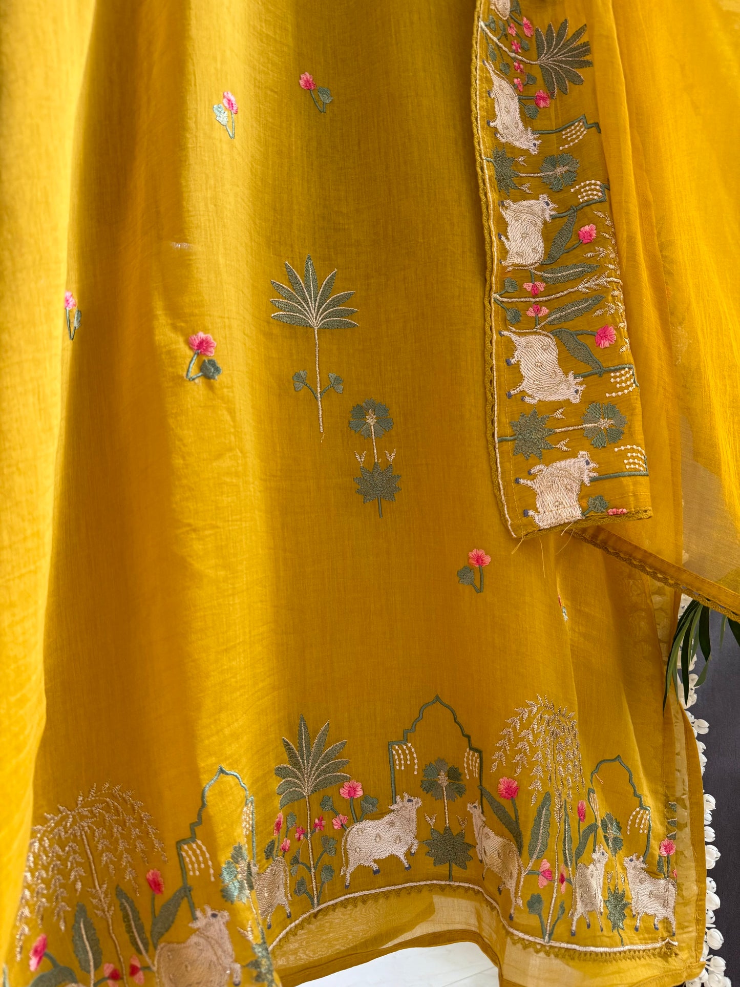 Luxurious Mul chanderi pichwai suit