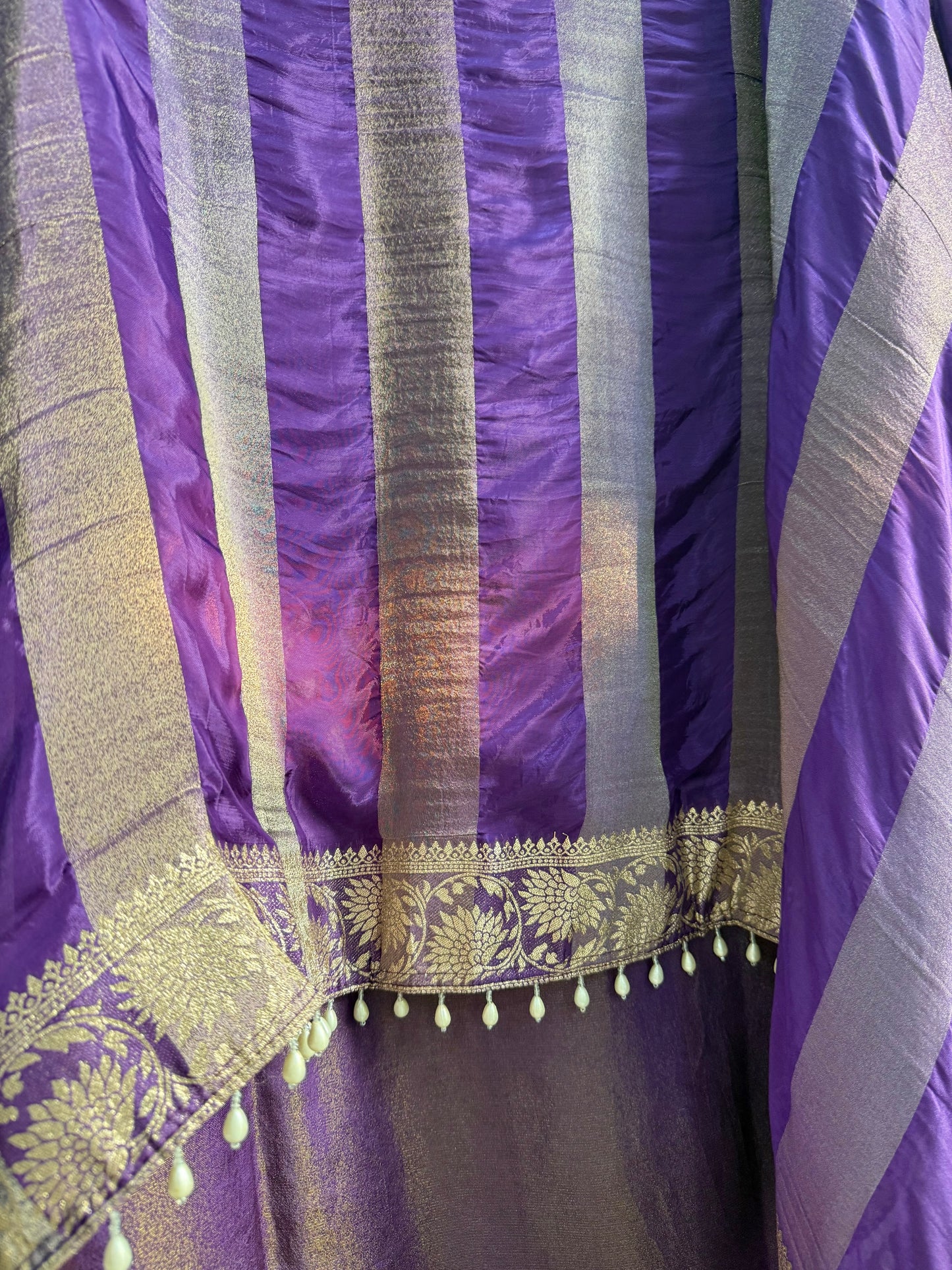 Tissue silk benarsi handwork suit