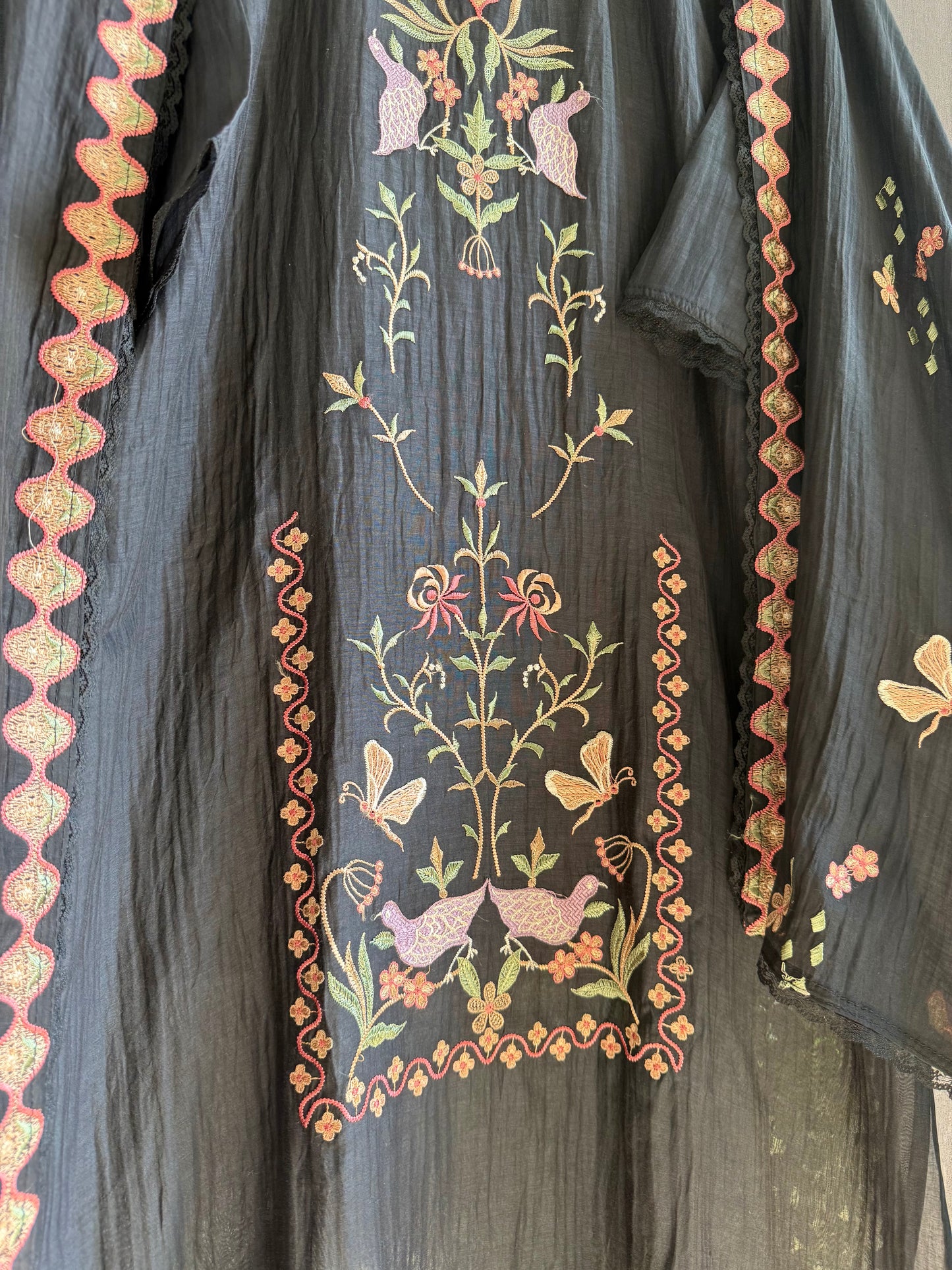 Luxurious Mul chanderi butterfly suit