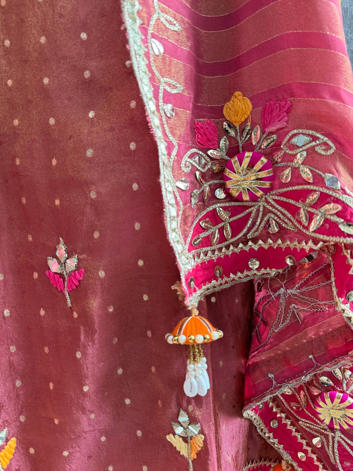 Luxurious Gotapatti Tissue silk suit