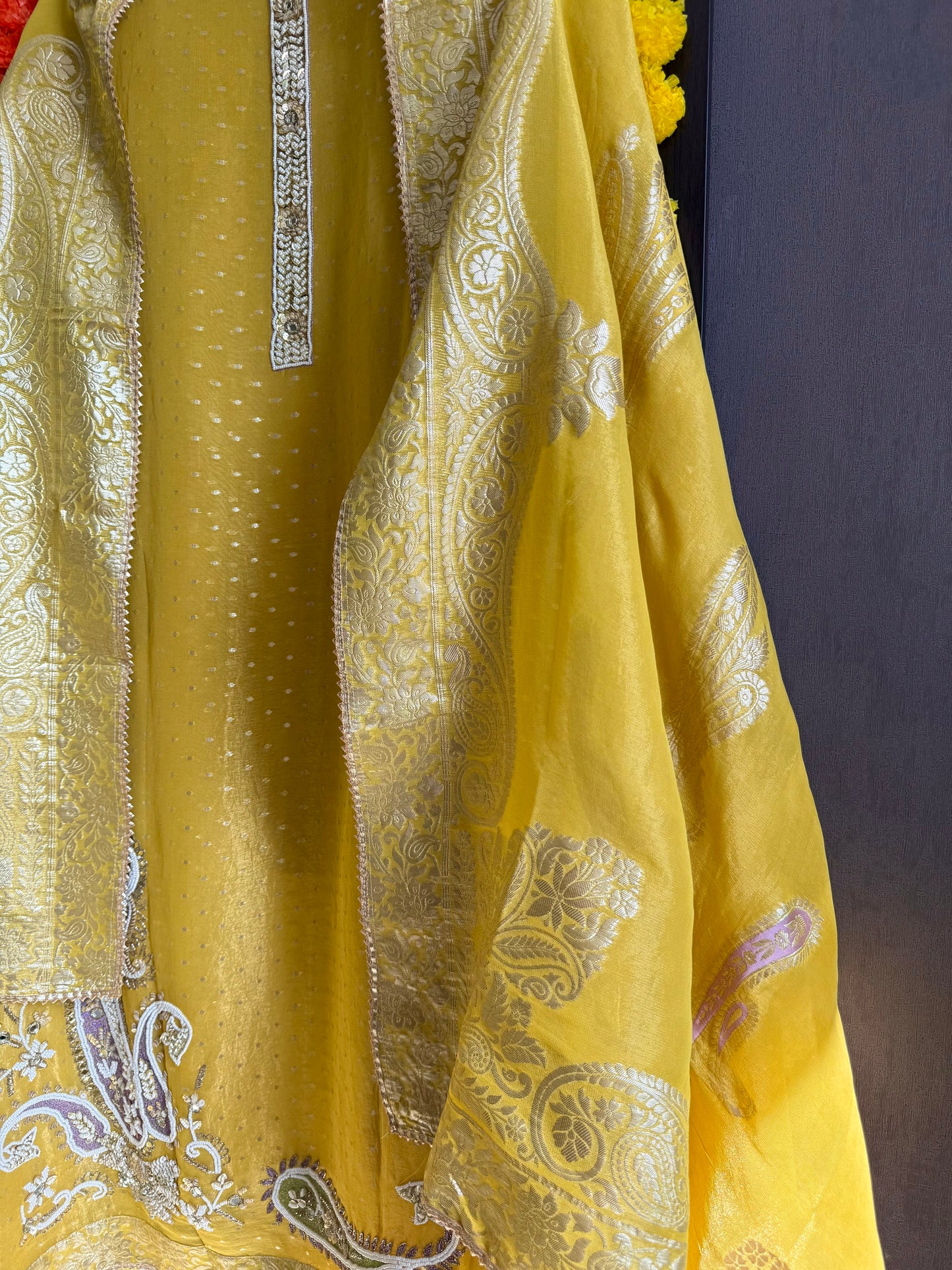 Luxurious handwork Tissue Benarsi silk suit