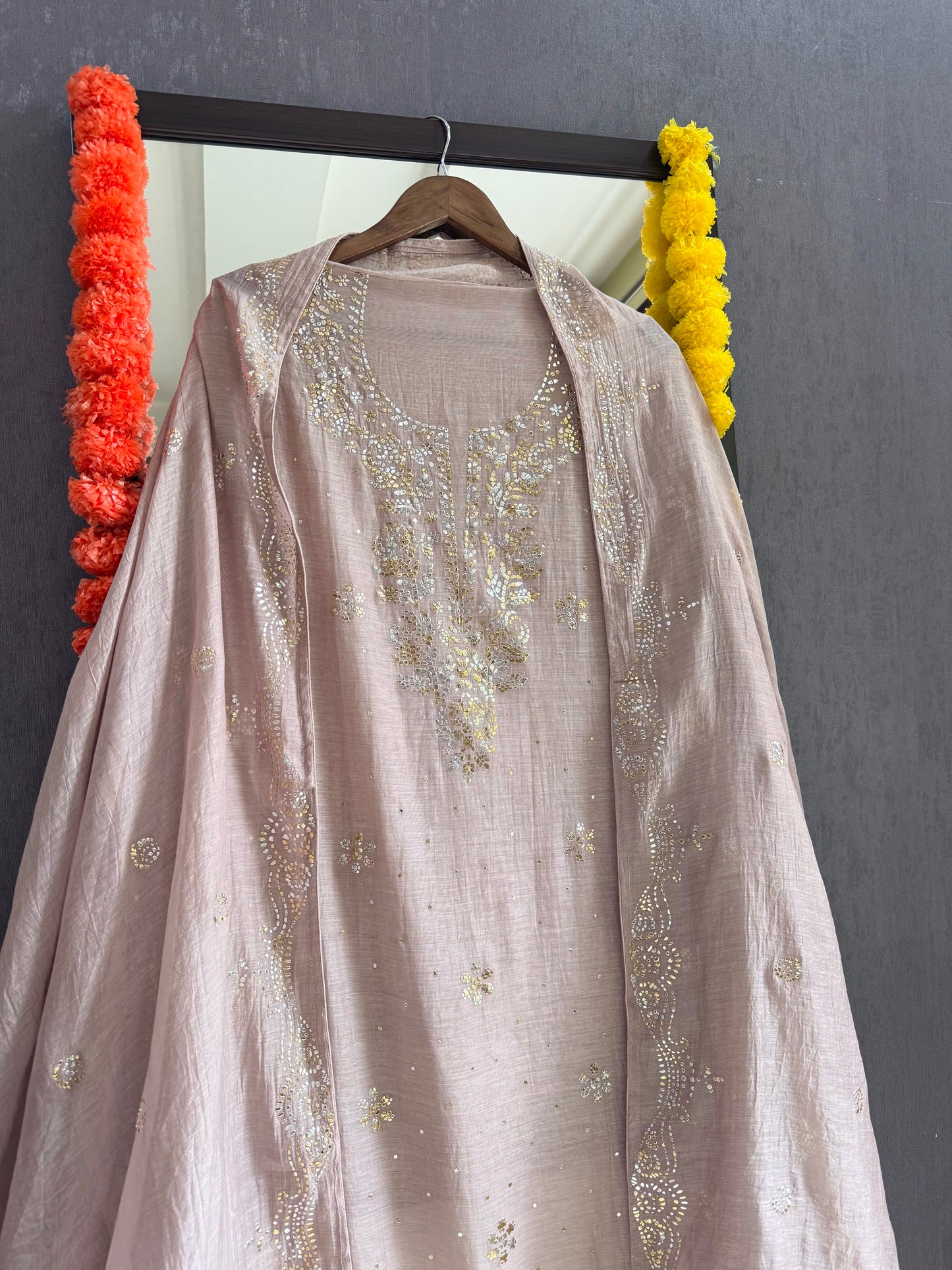 Luxurious Mul chanderi mukaish suit