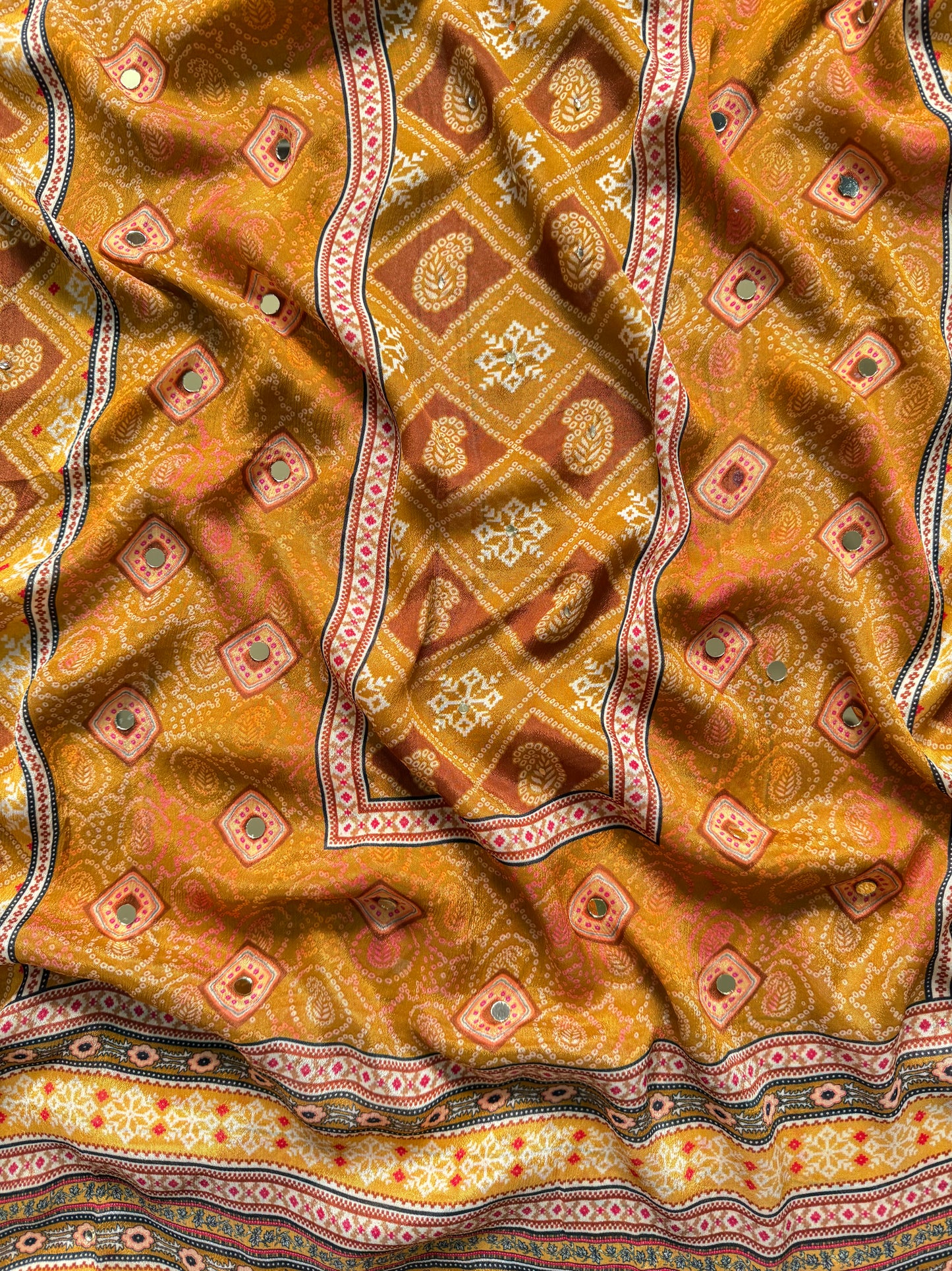Premium crepe pakistani bandhani suit