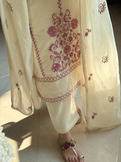 Mul cotton designer pearl suit