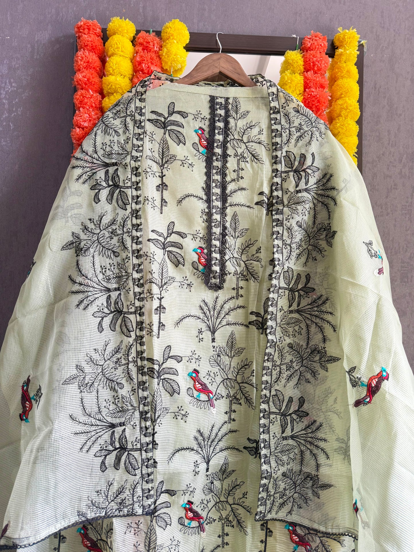 Kota doria birds embroidered suits