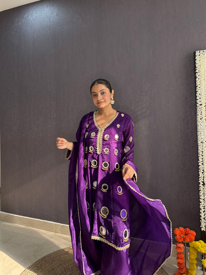 Luxurious mirrorwork farshi salwar set