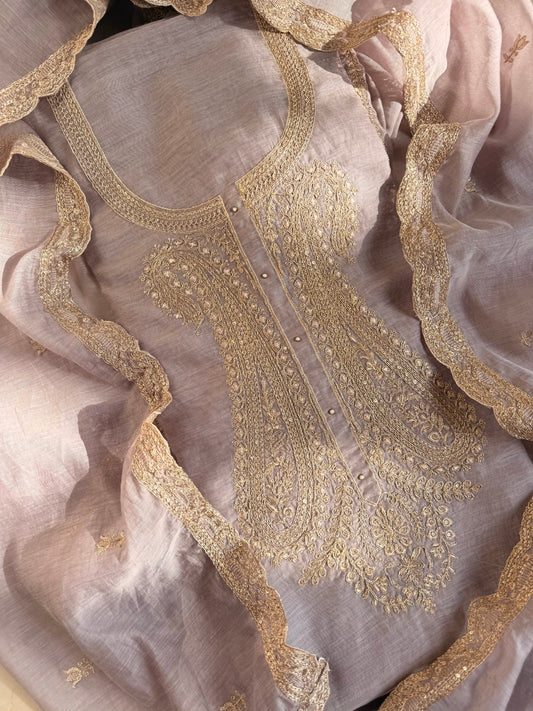 Luxurious Mul chanderi dori sitara suit