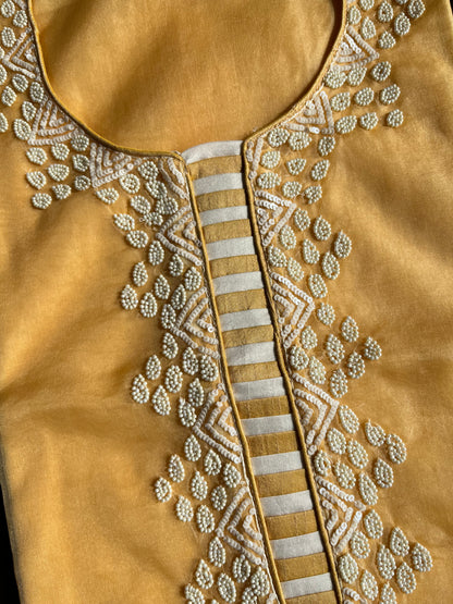 Pearlwork jamdani organza suit