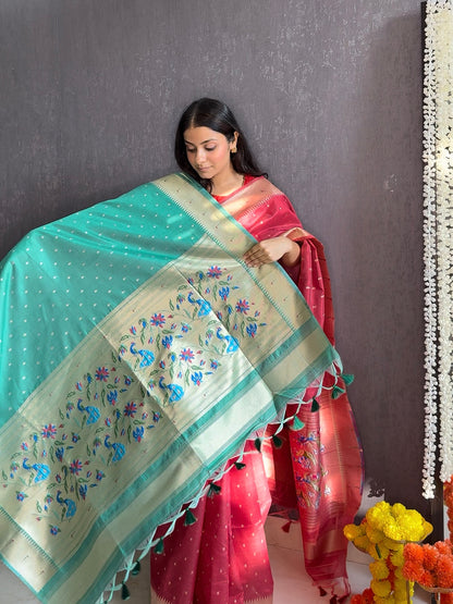 Tussar paithani saree
