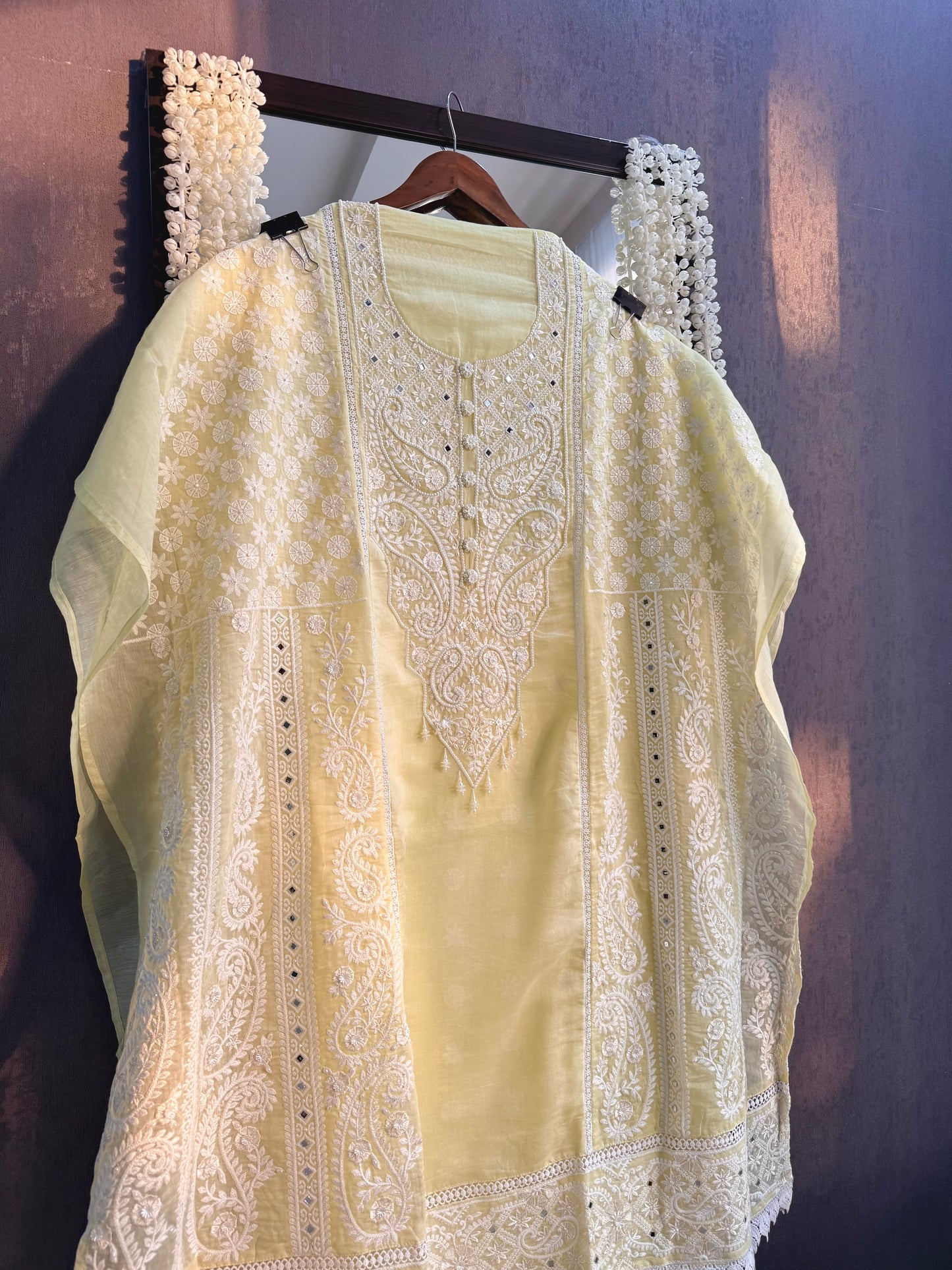 Luxurious Mul chanderi lucknowi handwork suit
