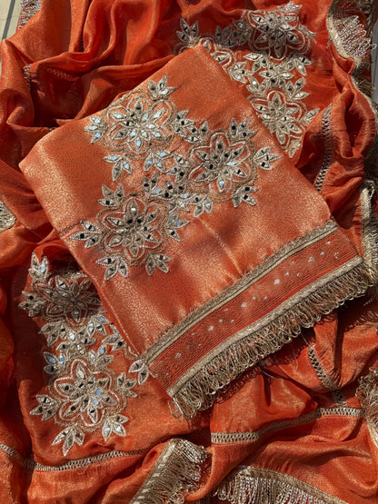Luxurious brocade benarsi Mirror suit