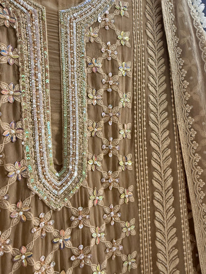 Lucknowi crystal handwork suit