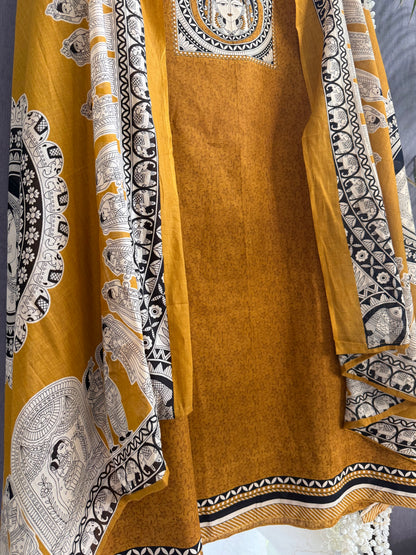 Mulmul cotton raani suit