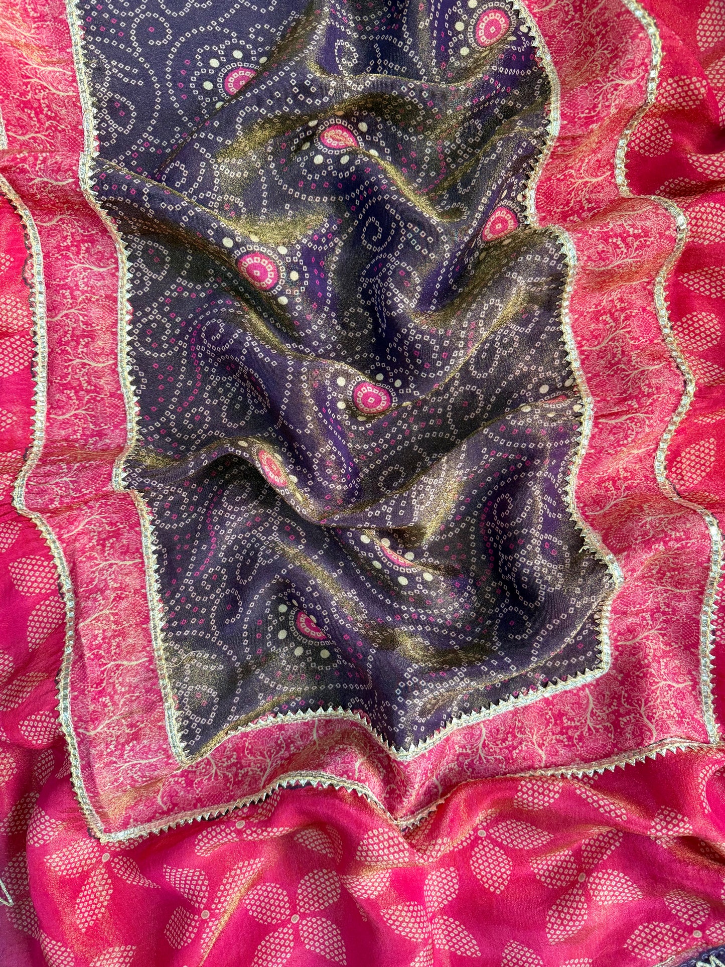 Luxurious Bhandej ombré gotapatti suits