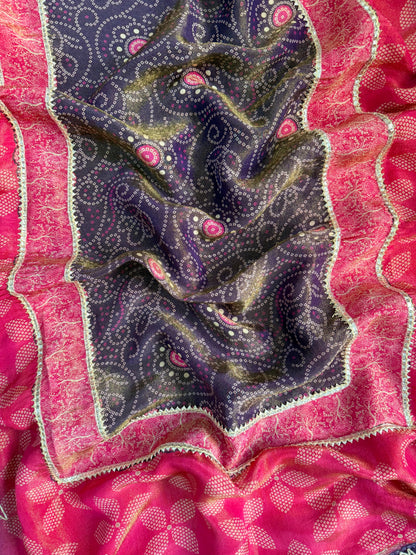 Luxurious Bhandej ombré gotapatti suits