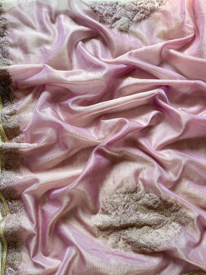 Premium tissue silk hand embroidered suit